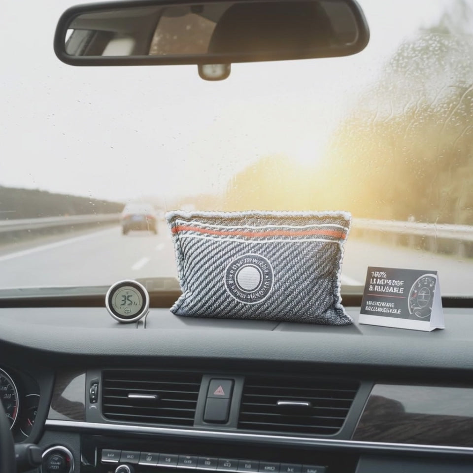 Reusable Car Dehumidifier Bag (1 x 300g) - Moisture Condensation Damp Absorber for Car & Home, 100% Leakproof & Reusable, Microwave Rechargeable Dehumidifier for Cars
